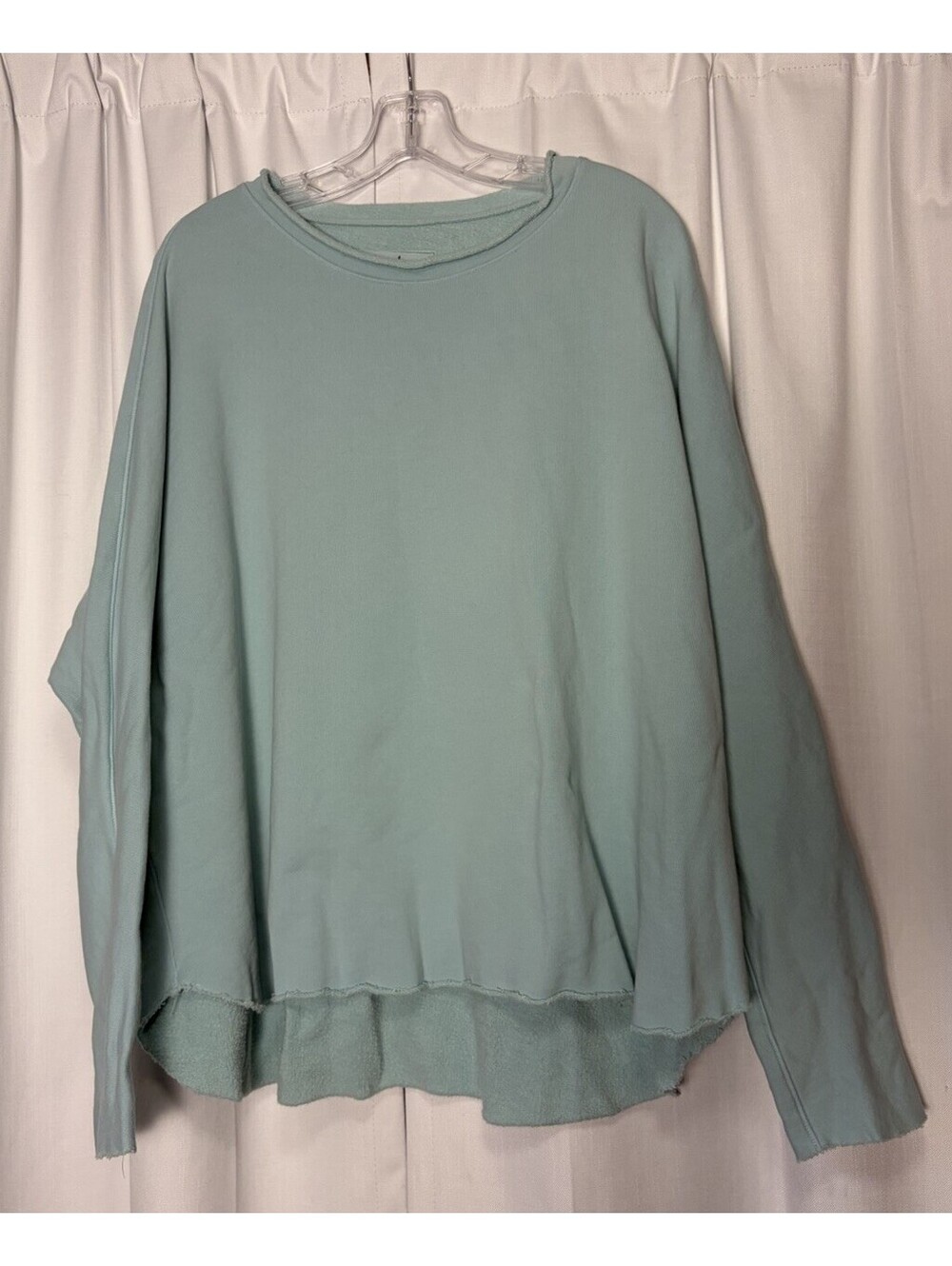 Frank & Eileen Anna Long-Sleeve Capelet Sweatshirt In Light Blue Size Large $218